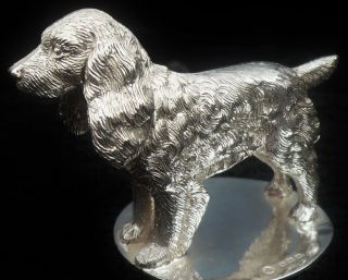 Silver Spaniel Dog Model Figure,  Birmingham 1949,  A L Davenport Ltd