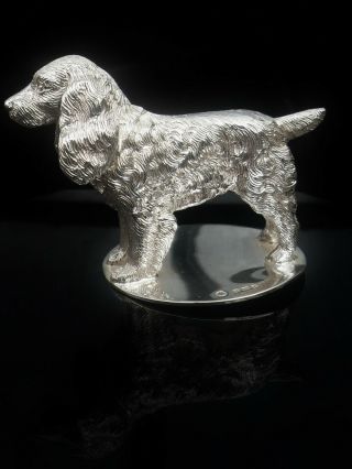 Silver SPANIEL Dog Model Figure,  Birmingham 1949,  A L Davenport Ltd 3