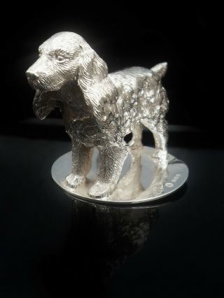 Silver SPANIEL Dog Model Figure,  Birmingham 1949,  A L Davenport Ltd 4
