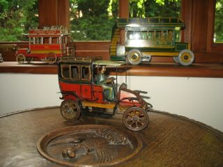 Charles Rossignol Car Tin Limousine 1900s France Wind Up Tinplate Antique Toy Cr