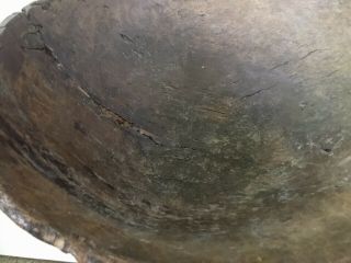 RARE 17thC.  HAND MADE COLONIAL WOODEN BOWL - ENORMOUS 16” 10