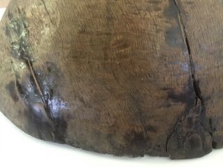 RARE 17thC.  HAND MADE COLONIAL WOODEN BOWL - ENORMOUS 16” 8