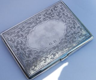 Fine and Rare Antique Burmese Chinthe (Dog of Fo) Solid Silver Cigarette Case 4