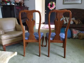 THOMASVILLE VTG Queen Anne Dining Side Chair PAIR (2),  Upholstery Cleaned, 10