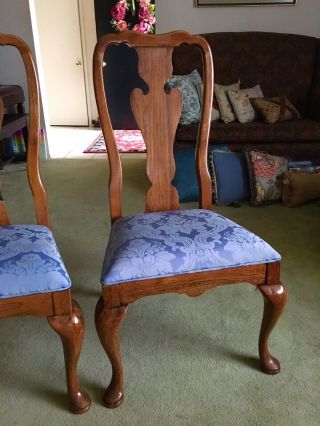 THOMASVILLE VTG Queen Anne Dining Side Chair PAIR (2),  Upholstery Cleaned, 6