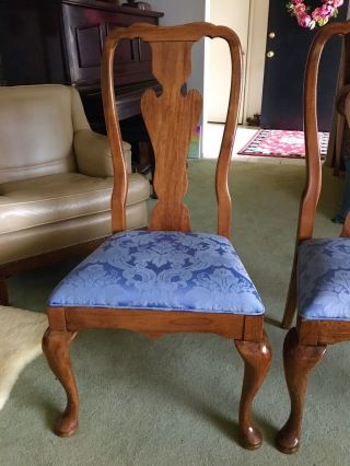 THOMASVILLE VTG Queen Anne Dining Side Chair PAIR (2),  Upholstery Cleaned, 7