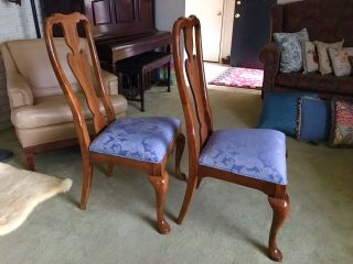 THOMASVILLE VTG Queen Anne Dining Side Chair PAIR (2),  Upholstery Cleaned, 9