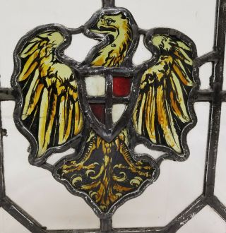 Antique 19th Century Style Stained Glass Window Panel Eagle Bird 7