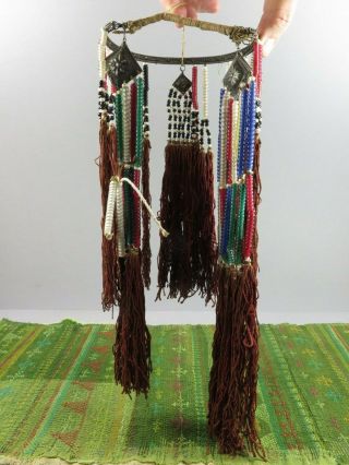 African & North African Tribal Collectables Kuba Beaded Belt Headdress Cloth 10