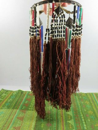 African & North African Tribal Collectables Kuba Beaded Belt Headdress Cloth 9