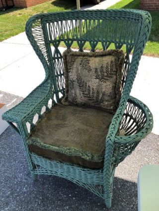 Antique Haywood Wakefield Wicker Chair 3