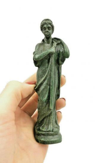 Ancient Roman Ca.  200 Ad Bronze Statue Of Goddess Diana - R385