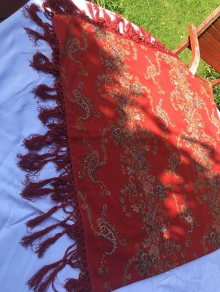 Victorian Paisley Wool And Silk Shawl 3