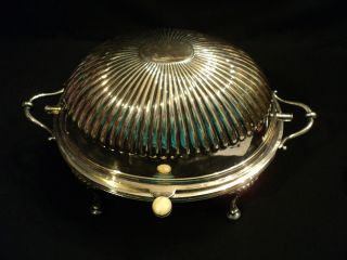 W.  H.  & S.  ENGLISH SILVER PLATED ROLLING DOME BREAKFAST / BUFFET SERVER (5) 2