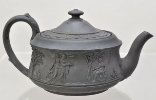 Rare 18th Century Antique Wedgwood Bell Black Basalt Teapot 1765 2