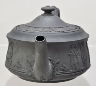 Rare 18th Century Antique Wedgwood Bell Black Basalt Teapot 1765 3