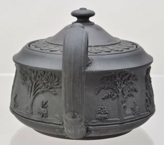 Rare 18th Century Antique Wedgwood Bell Black Basalt Teapot 1765 4