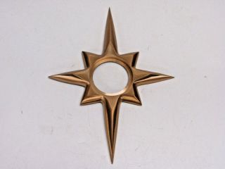 Nos Trimco 115 Starburst Door Escutcheon For Kwikset,  Satin Bronze,  Cast 9 - 1/8 "