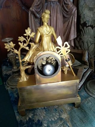 French antique gold bronze clock Empire 19 th 7