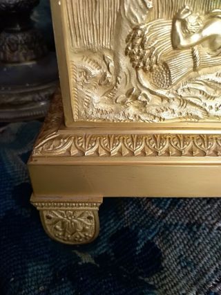 French antique gold bronze clock Empire 19 th 9