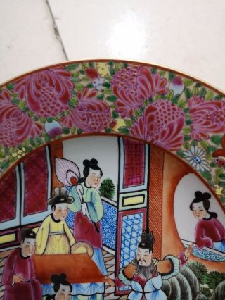 Chinese Old Famille Rose Characters Story Pattern Porcelain Plate 3