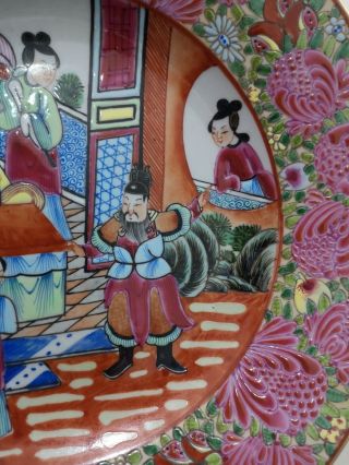 Chinese Old Famille Rose Characters Story Pattern Porcelain Plate 4