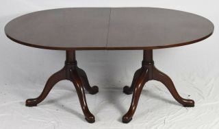 Kittinger Colonial Williamsburg Mahogany Double Pedestal Dining Table Cw 66