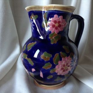 Antique Hungarian Zsolnay Gold Blue Porcelain Pottery Handpainted 19.  Century