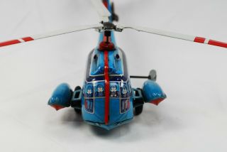 Vintage Japanese Wind - up Tin Toy Helicopter USAF HSS - 2 Marusan 30cm EXC 10