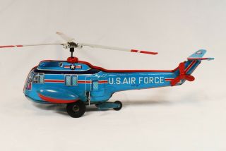 Vintage Japanese Wind - up Tin Toy Helicopter USAF HSS - 2 Marusan 30cm EXC 3