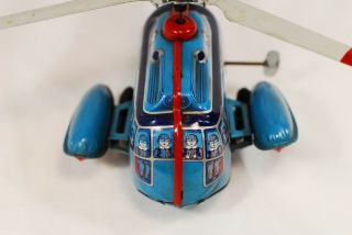 Vintage Japanese Wind - up Tin Toy Helicopter USAF HSS - 2 Marusan 30cm EXC 7