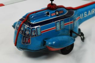 Vintage Japanese Wind - up Tin Toy Helicopter USAF HSS - 2 Marusan 30cm EXC 9