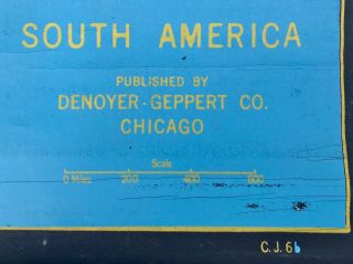 3 Denoyer Geppert 1940 ' s Slated Cloth Wall Map ' s,  N.  America,  Europe,  S.  America 6