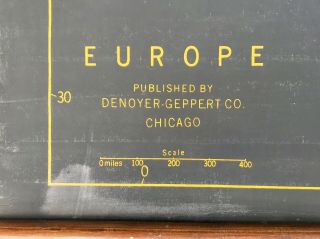 3 Denoyer Geppert 1940 ' s Slated Cloth Wall Map ' s,  N.  America,  Europe,  S.  America 8