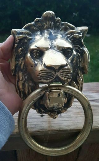 Vintage Solid Large Brass/ Bronze Lion 