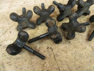 Antique Cast Iron Industrial Art SteamPunk Hardware Wing Nut Bolt Screw Handle 2