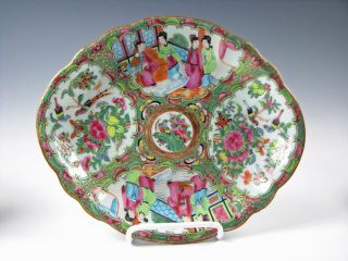 Antique Rose Medallion Chinese Export Porcelain Dish Bowl 19th Century