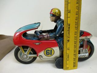 Vintage 1960 Japan Tn Nomura Tin Toy Motorcycle Box Friction Auto Racer Rare F 12