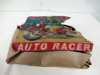 Vintage 1960 Japan Tn Nomura Tin Toy Motorcycle Box Friction Auto Racer Rare F