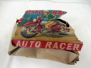 Vintage 1960 Japan Tn Nomura Tin Toy Motorcycle Box Friction Auto Racer Rare F 2