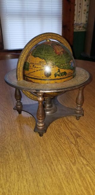 Vintage Zodiac Astrology Desktop Globe Made In Italy Old World Style World Globe 5