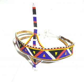 African Maasai Masai Beaded Ethnic Tribal Head Crown Tiara Jewelry - Tanzania