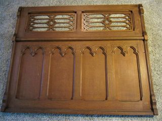Eastlake Carved Tiger Oak Architectural Salvage Church Panel Victorian Wainscot 11