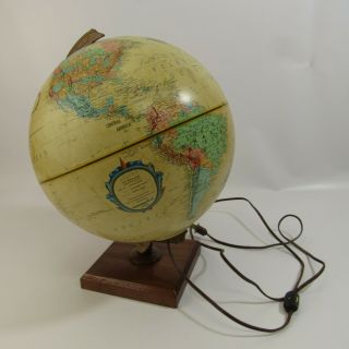 Vintage Replogle Lighted World Globe Spinning 12 " Mcm Mid Century Ussr
