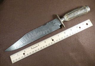 Old Buffalo Bill Wild West Sheffield Knife Given To Buffalo Jones 1886 Kansas 4