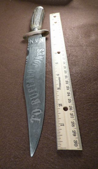 Old Buffalo Bill Wild West Sheffield Knife Given To Buffalo Jones 1886 Kansas 7