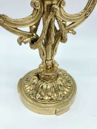 Antique Louis XVI Ormolu Gilt Bronze Baroque Double Candelabra Candle Holder 7