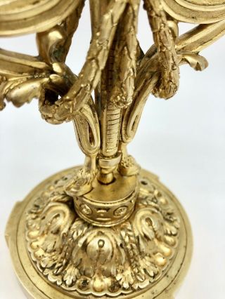 Antique Louis XVI Ormolu Gilt Bronze Baroque Double Candelabra Candle Holder 8