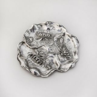 Art Nouveau Pond Lily And Leaves Unger Bro Sterling Silver 1900