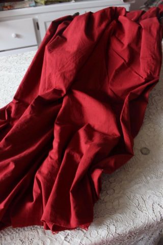 Antique C1870 - 80 French Turkey Red Cotton Fabric Yardage Quilting/dolls 108 " X50 "